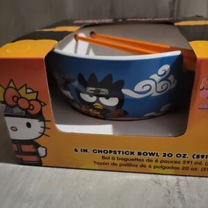 Hello kitty x Naruto Noodle Bowl and Chopsticks